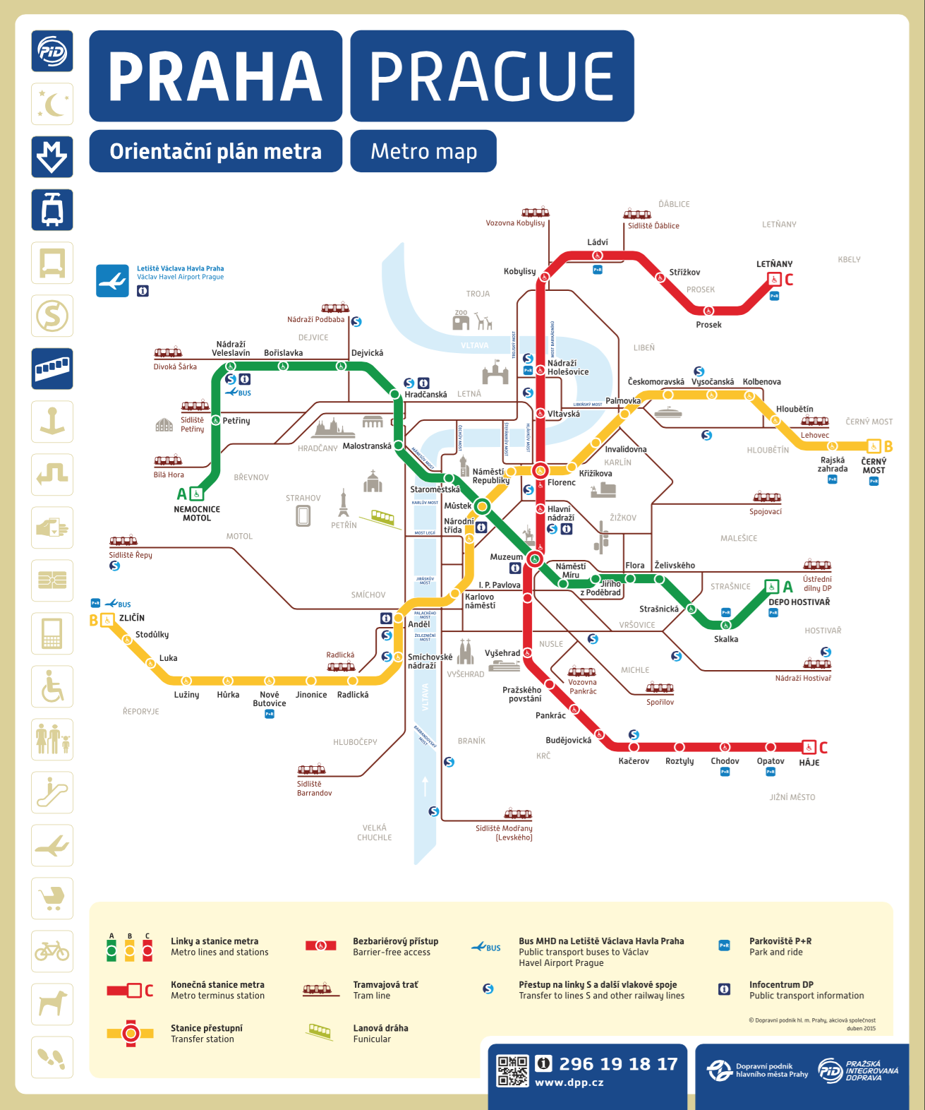 metro praha trasy mapa Metro Praha mapa 2018   detailní plán všech tras metro praha trasy mapa
