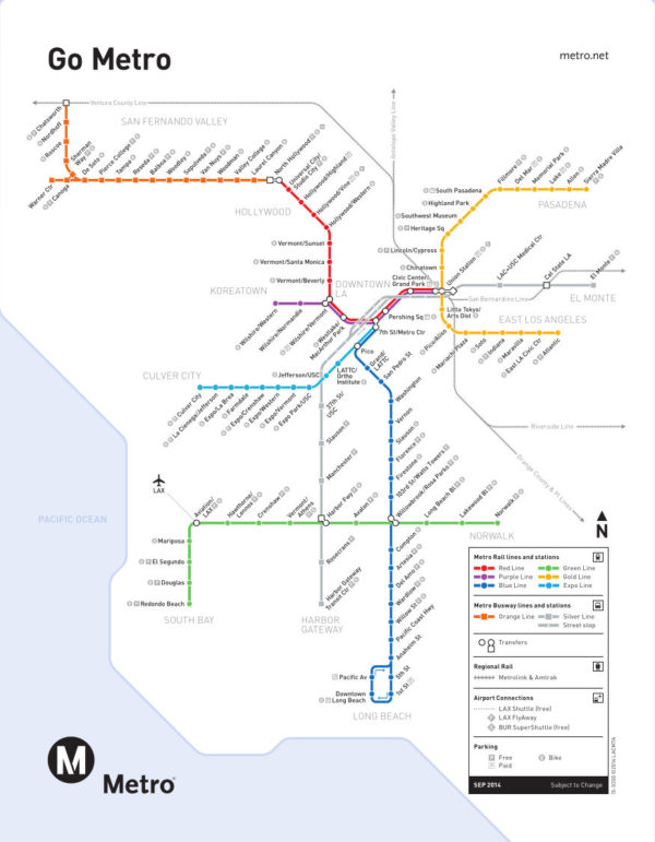 Metro V Los Angeles Plánek 2023 | Pražské Metro