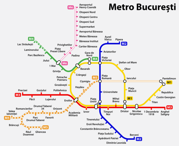 Map Of The Bucharest Metro 600x491 